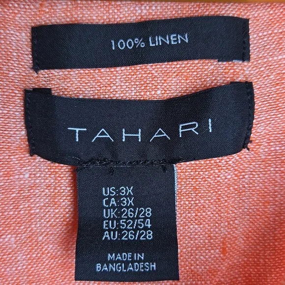 Tahari Linen Long Convertable Sleeves Lagenlook Coastal Tunic Blouse Shirt NWOT - Picture 12 of 14